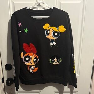 Cartoon Network Black Powerpuff Girls Patch Crewneck Sweater